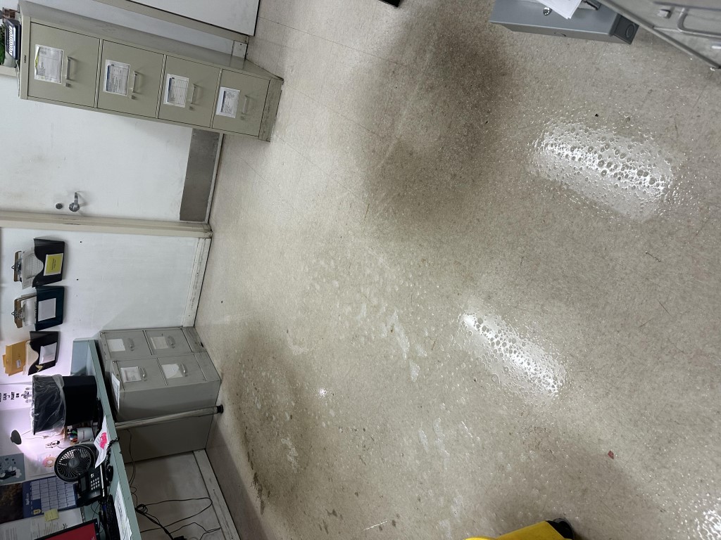 Class A office floor before strip and wax