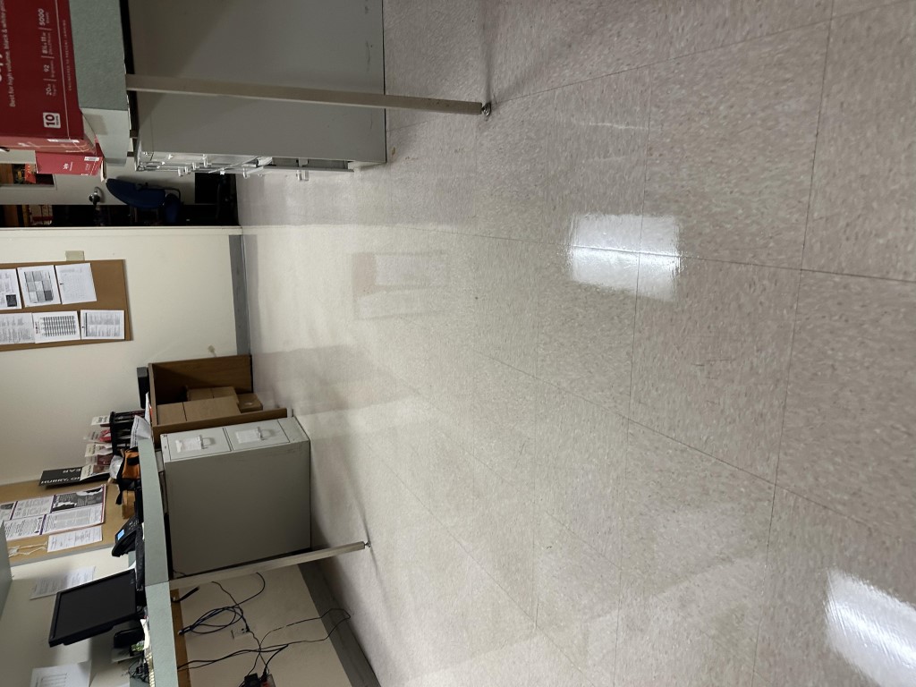 Commercial floor after multi-coat wax refinish