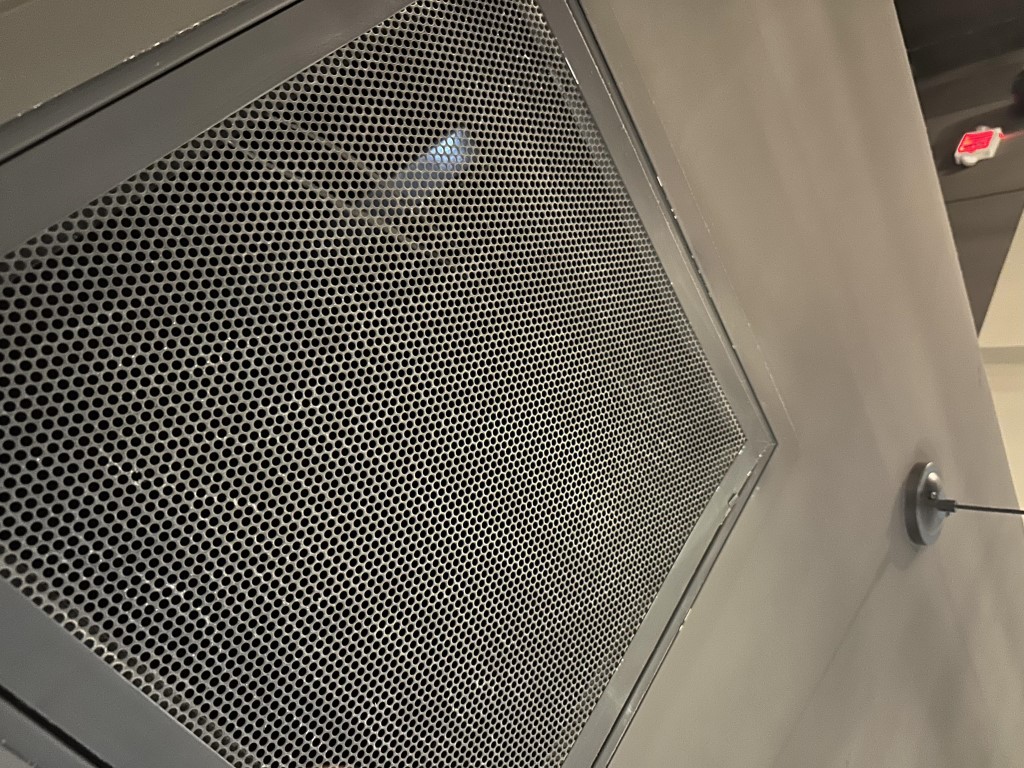 Facility ductwork and light fixtures after high dusting service